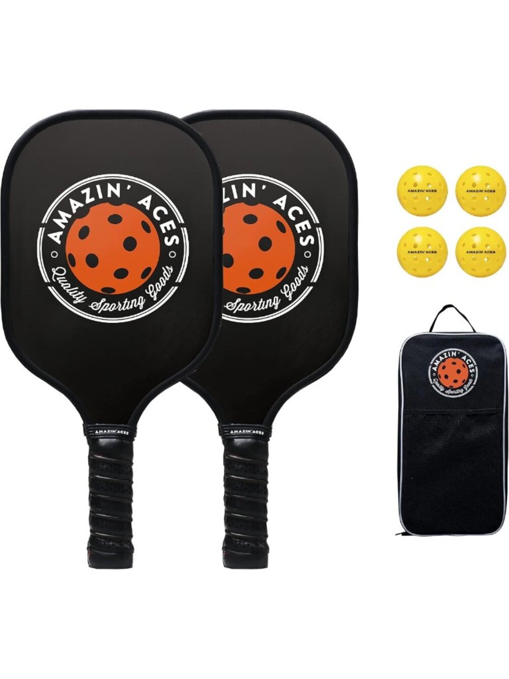 Graphite Pickleball Paddle Set - 1, 2, or 4 Paddles, Honeycomb Core, Cushioned
